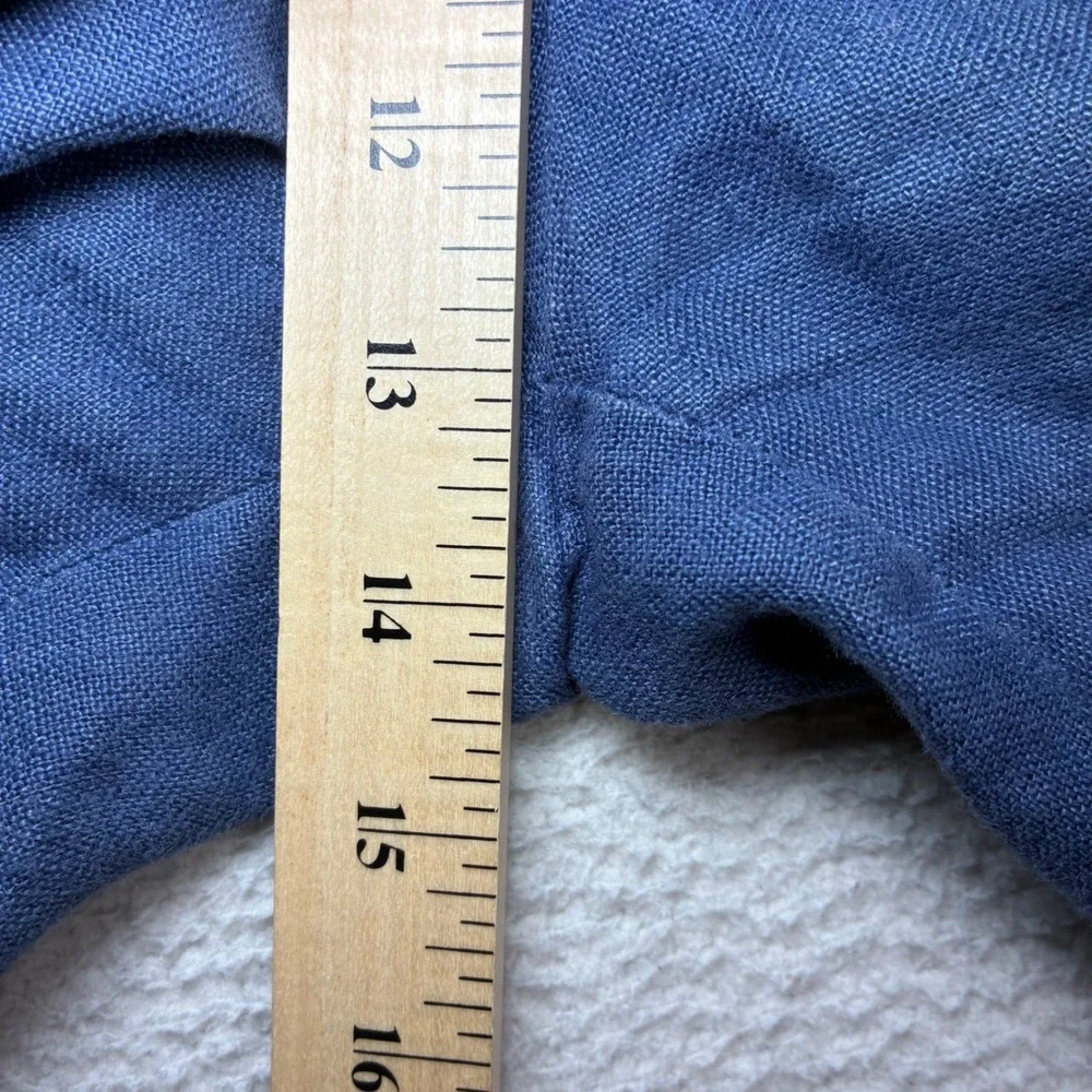 Vintage Polo Ralph Lauren Linen Pant Men 38x32 Blue Pleated Cuffed Dress Trouser